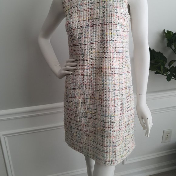 Vintage Tweed Sleeveless Dress with Pearl Collar - Picture 3 of 3